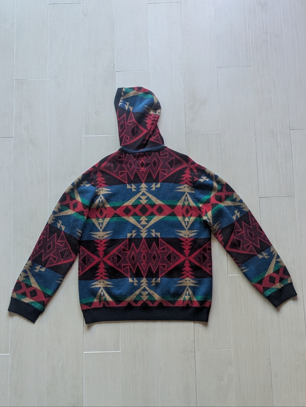 Pendleton Wrangler 100% Wool Aztec Hoodie View 2